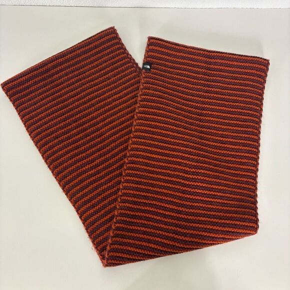 The North Face Purple & Orange Striped Knit Infinity Winter Scarf Unisex - Picture 2 of 4